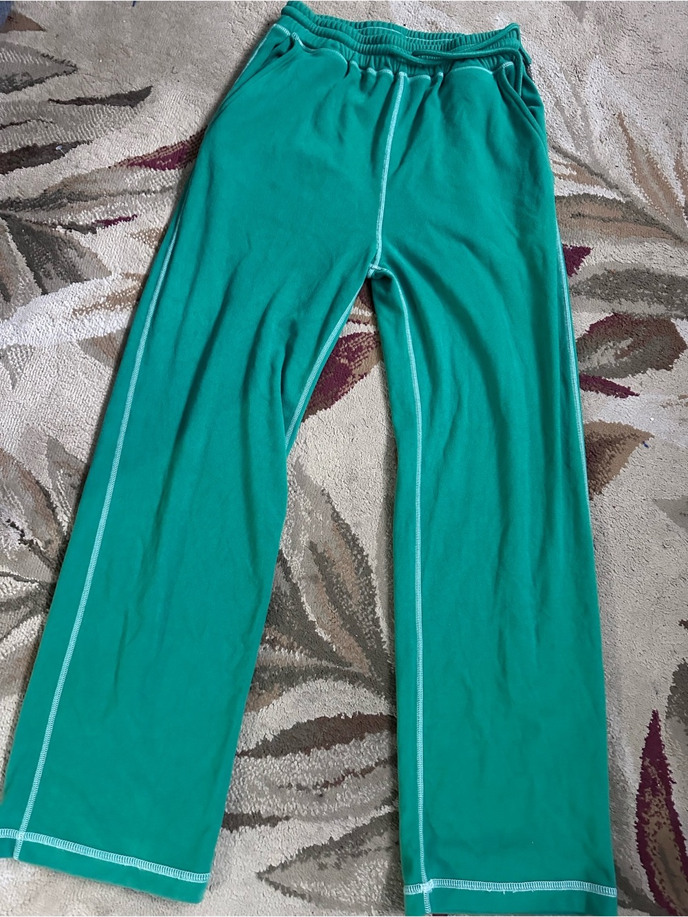 Kids Teal Pull-On Joggers with Contrast Stitching
